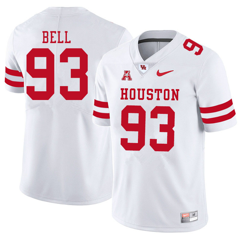 Men #93 Atlias Bell Houston Cougars College Football Jerseys Sale-White - Click Image to Close